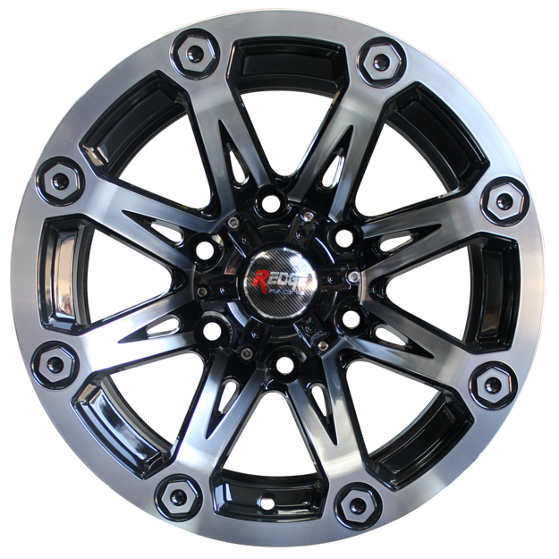 15 Inch - Hazzard - 6x139 - Black Machine Lip