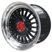 15 inch - Berlin Pro - 4X100/108 - Black Machined Lip Silver Rivets