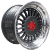 15 inch - Berlin Pro - 4X100/114 - Grey Machine Lip + Silver Rivets