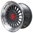 15 inch - Berlin Pro - 4X100/114 - Grey Machine Lip + Silver Rivets