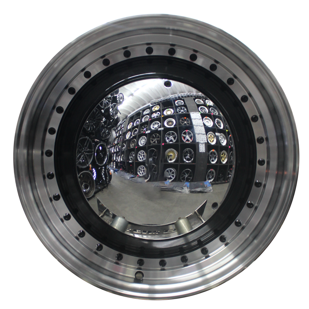 17 inch -  Old Skool - Black Machine Lip + Chrome Cap - 4x100/114