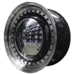 17 inch -  Old Skool - Black Machine Lip + Chrome Cap - 4x100/114