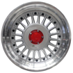 15 inch - Berlin Pro - 4X100/108 - Silver Machined Lip + Black Rivets