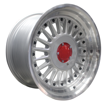 15 inch - Berlin Pro - 4X100/108 - Silver Machined Lip + Black Rivets