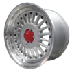 15 inch - Berlin Pro - 4X100/108 - Silver Machined Lip + Black Rivets