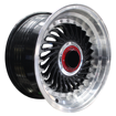 15 Inch - Super Finn - 4X100/108 - Black Machined Lip + Silver Rivets 