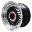 15 Inch - Super Finn - 4X100/108 - Black Machined Lip + Silver Rivets 