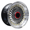 15 inch - Super Finn - 4x100/114 - Hyper Black + Gold Rivets
