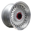 15 inch - Super Finn - 5X100/114 - Silver Machined Lip + Black Rivets