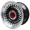 15 inch - Super Finn - 5X100/114 - Black Machined Lip + Black Rivets