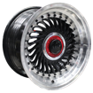 15 inch - Super Finn - 5X100/114 - Black Machined Lip + Black Rivets