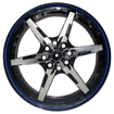 15 Inch - Tirismo - 4X100/108 - Black Machined Face + Blue Line