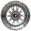 15 Inch - PORCHE BSS - 4X100/108 - Silver Machined Lip + Black Rivets