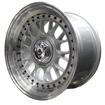15 Inch - PORCHE BSS - 4X100/108 - Silver Machined Lip + Black Rivets