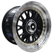 15 Inch - PORCHE BSS - 4X100/108 - Black Machined Lip + Gold Rivets