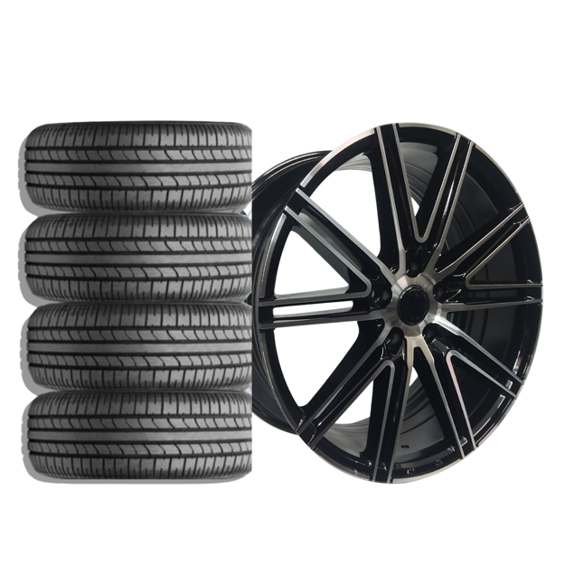 19 inch  Sparrow - 5x112 - Gloss Black Machined face - Combo Deal