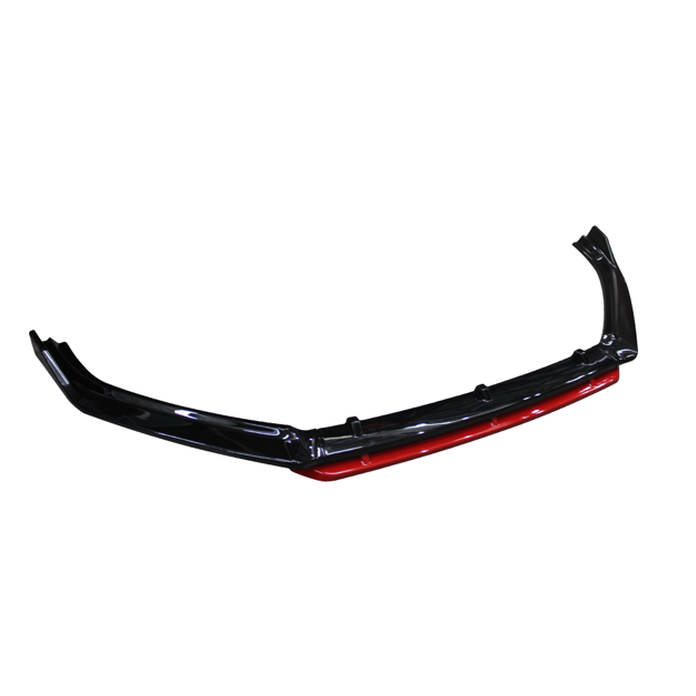 Polo 6 - 4PC Front Lip - Gloss Black+Red Tip