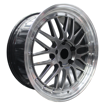 18 inch - LM Illusion - 5x120 - Hyper Black Machine Lip + Chrome Rivets