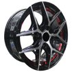15 inch - Circuit - 4x108 -Black Machine + Red Undercut
