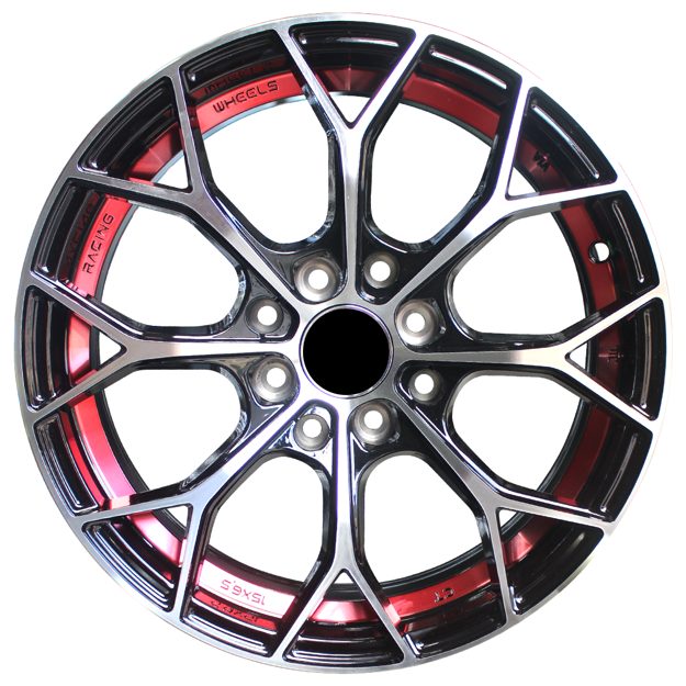 15 inch - Spyder - 4x100/114 - BMF + Red Undercut