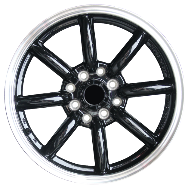 15 Inch - ShoGun  - 4X100/114 - Black Machine Lip