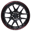 17 inch -Sierra - 5x100/114 - Black - Red Lip