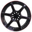 17 inch -Nitro - 5x100/114 - Gloss Black /Red Lip