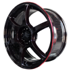 17 inch -Nitro - 5x100/114 - Gloss Black /Red Lip