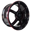 17 inch -Nitro - 5x100/114 - Gloss Black /Red Lip