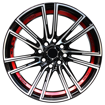 15 inch - Charter - 4X100/114 - Black Machined Face + Red Undercut