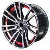 15 inch - Charter - 4X100/114 - Black Machined Face + Red Undercut