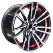 15 inch - Charter - 4X100/114 - Black Machined Face + Red Undercut
