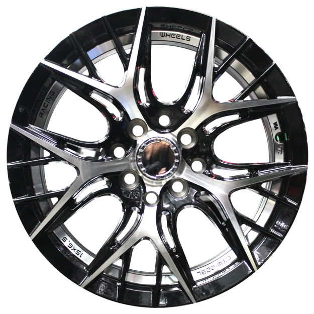15 inch - Torque Pro - 4X100/114 - Black Machined Face + Undercut