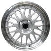 15 Inch - LM iLLUSION - 4x100 -  Silver Machined Lip + Silver Rivets