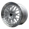15 Inch - LM iLLUSION - 4x100 -  Silver Machined Lip + Silver Rivets