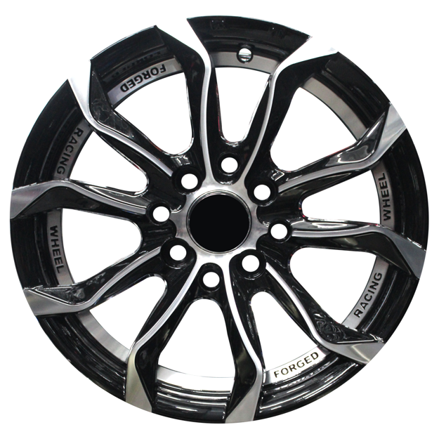 14 inch - Sterling - 4x100/114 - Black Machine Face + Undercut