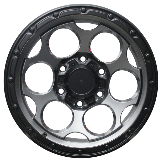 16 Inch - Kalahari - 6x139 - Matt Grey + Black Polish