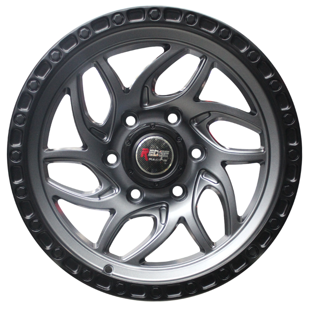 16 Inch - Sentinal - 6x139 - Matt Grey + Black Lip Polish