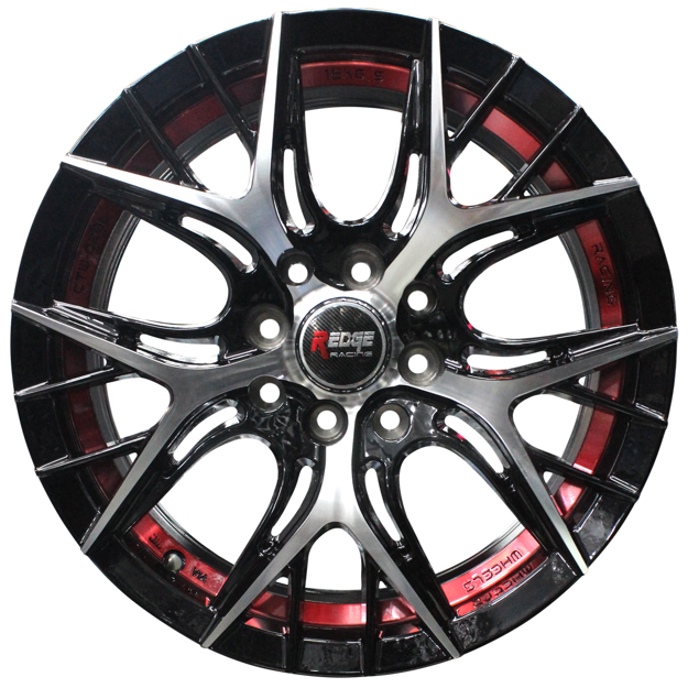15 inch - Glide - 4X100/114 - Black Machined Face + Red Undercut 