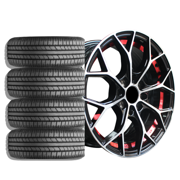 15 inch - Spyder - 4x100/114 - BMF + Red Undercut Combo Deal 