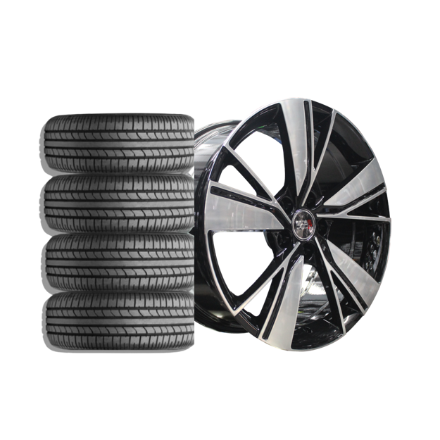 18 inch  - Lexford - 5x112 - Black Machined Face COMBO