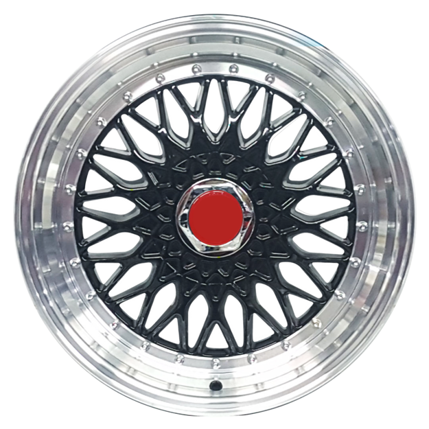 17 inch - BSS - 4X100/108 - N/W - Black Machined Lip