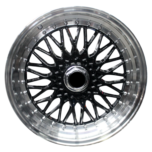 17 inch - BSS - 4X100/108 - N/W  Black Machined Lip