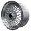 17 inch - BSS - 4x100/114 - Silver Machine Lip