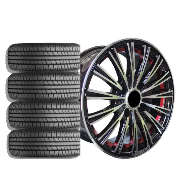 15 inch - Lynx - 4x108 - BMF + Red Undercut COMBO