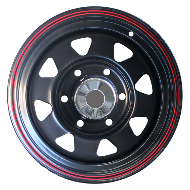 14 Inch - R. Edge Barnard Modular * Satin Black w Red Pinstripe - 6x139