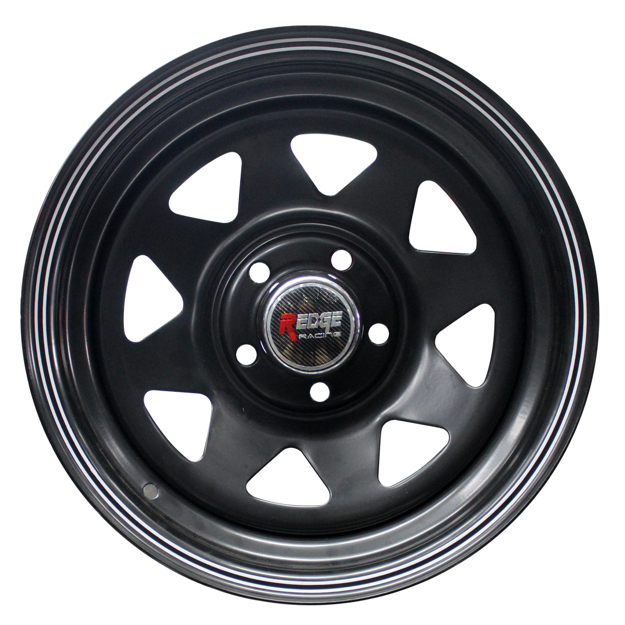 15 Inch - R. Edge Barnard Modular - 5x114 - Matt Black w White  Pinstripe