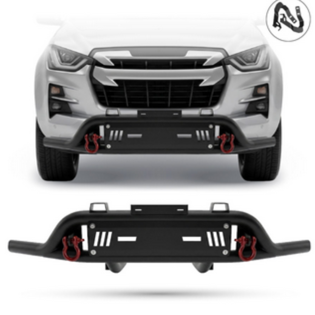 Isuzu 2021 +  Steel Front Styling Bar Black with Red Shackles