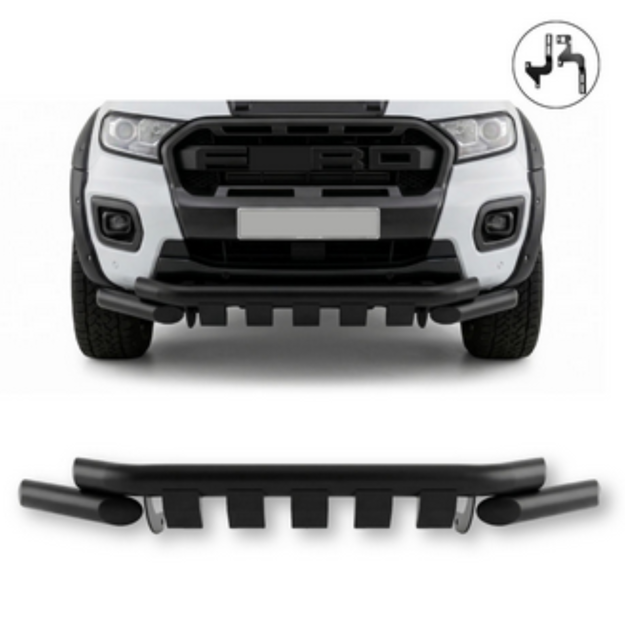 Suitable to Fit Ranger T6/T7/T8  Front Styling Bar 3 pc set Black