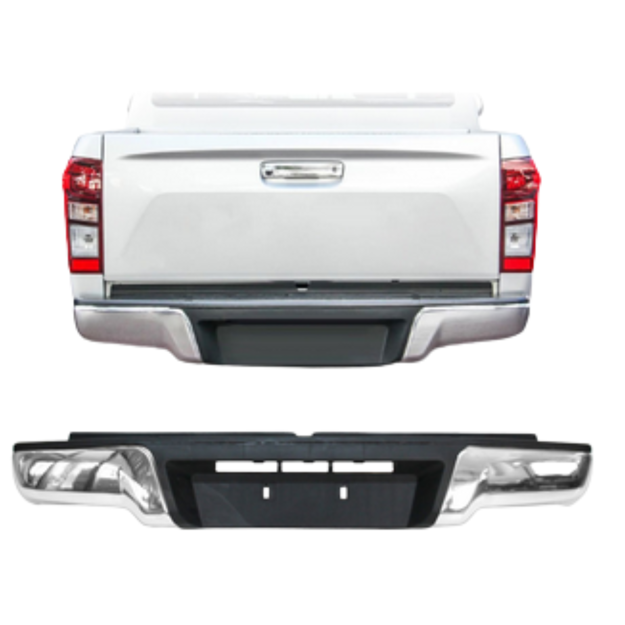 Isuzu 2012-2021 Steel Rear Bumper Chrome No PDC